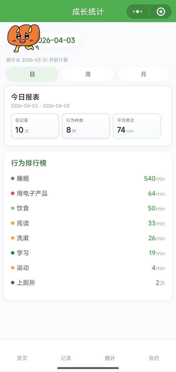 统计页示意